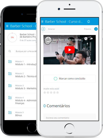 Telas do Curso da Barber School
